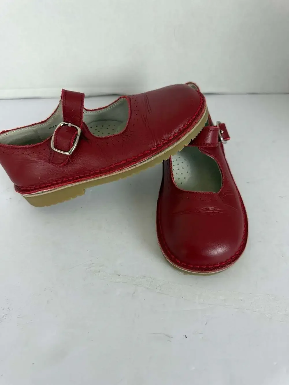 Nina Kids Red Leather Mary Jane Shoes Size 9M